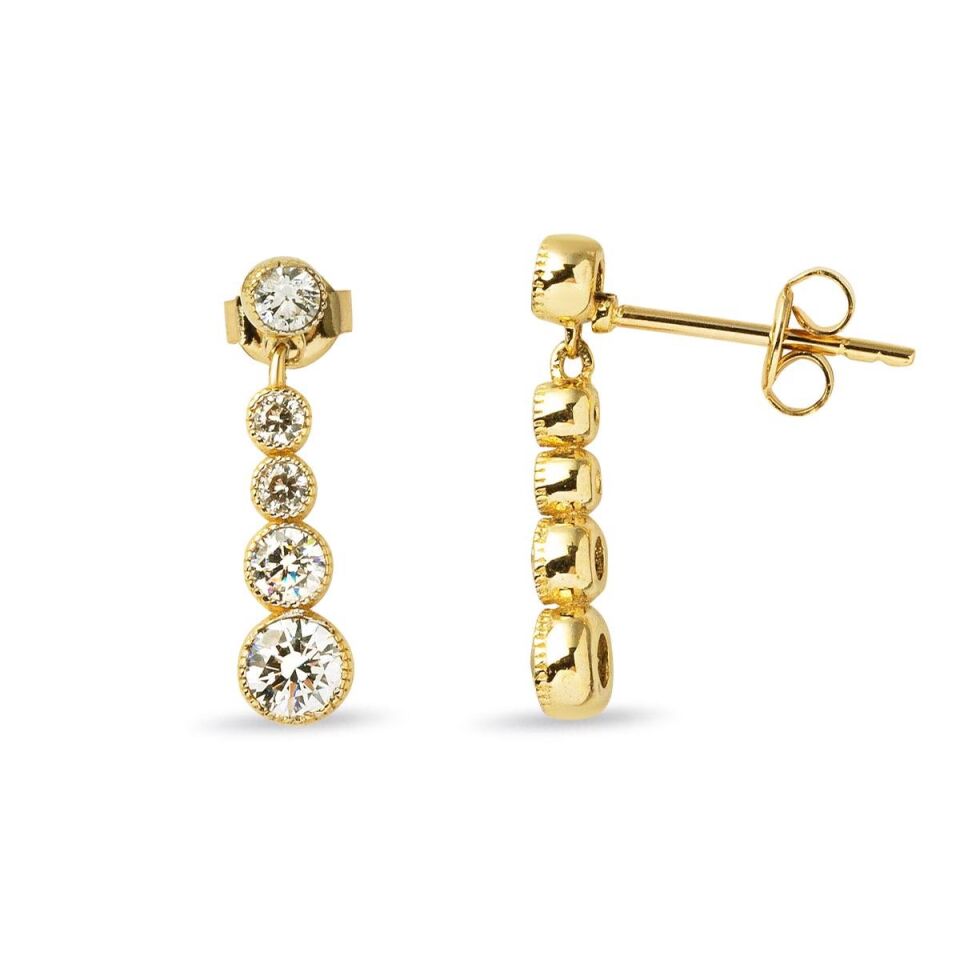 Sarkıt 14 Ayar Altın Küpe