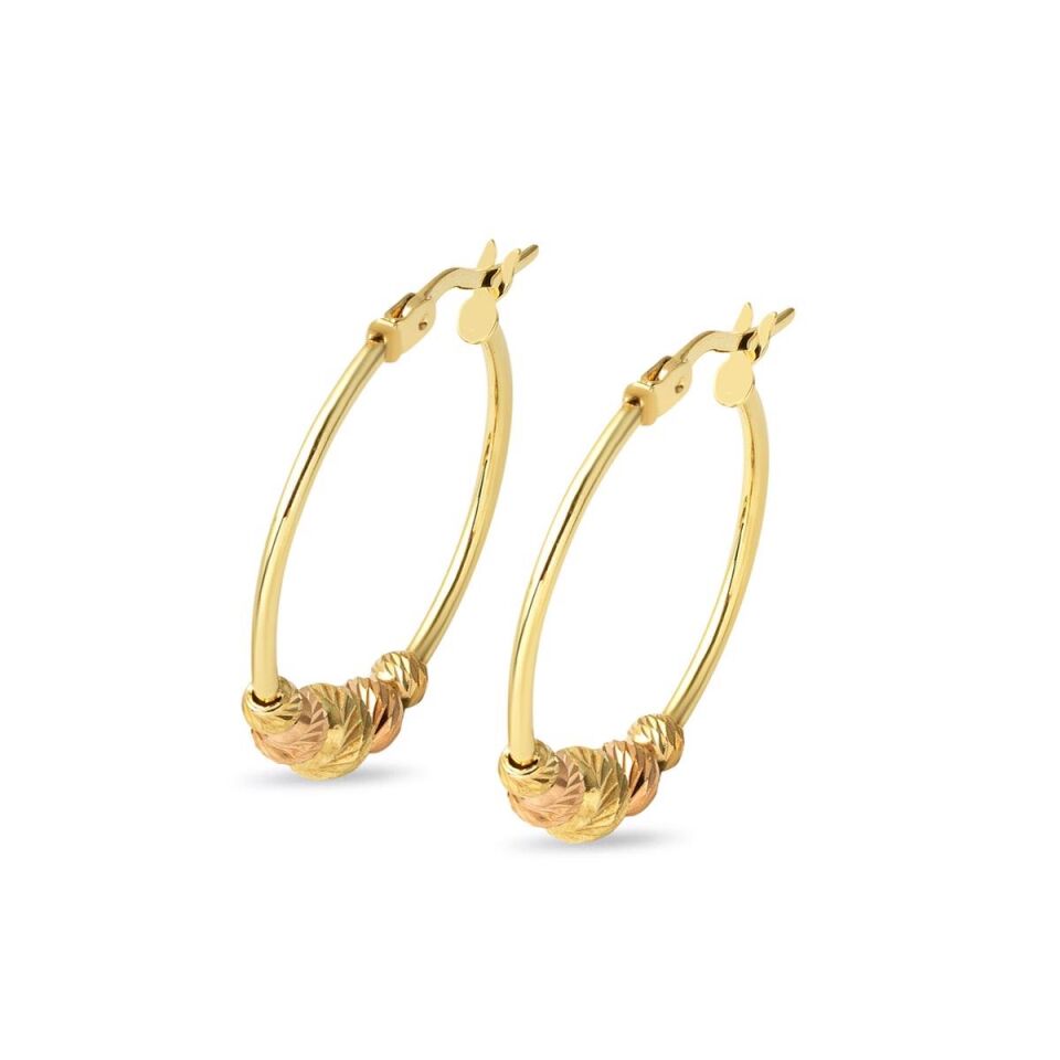 Top Altın Halka 14 Ayar Küpe