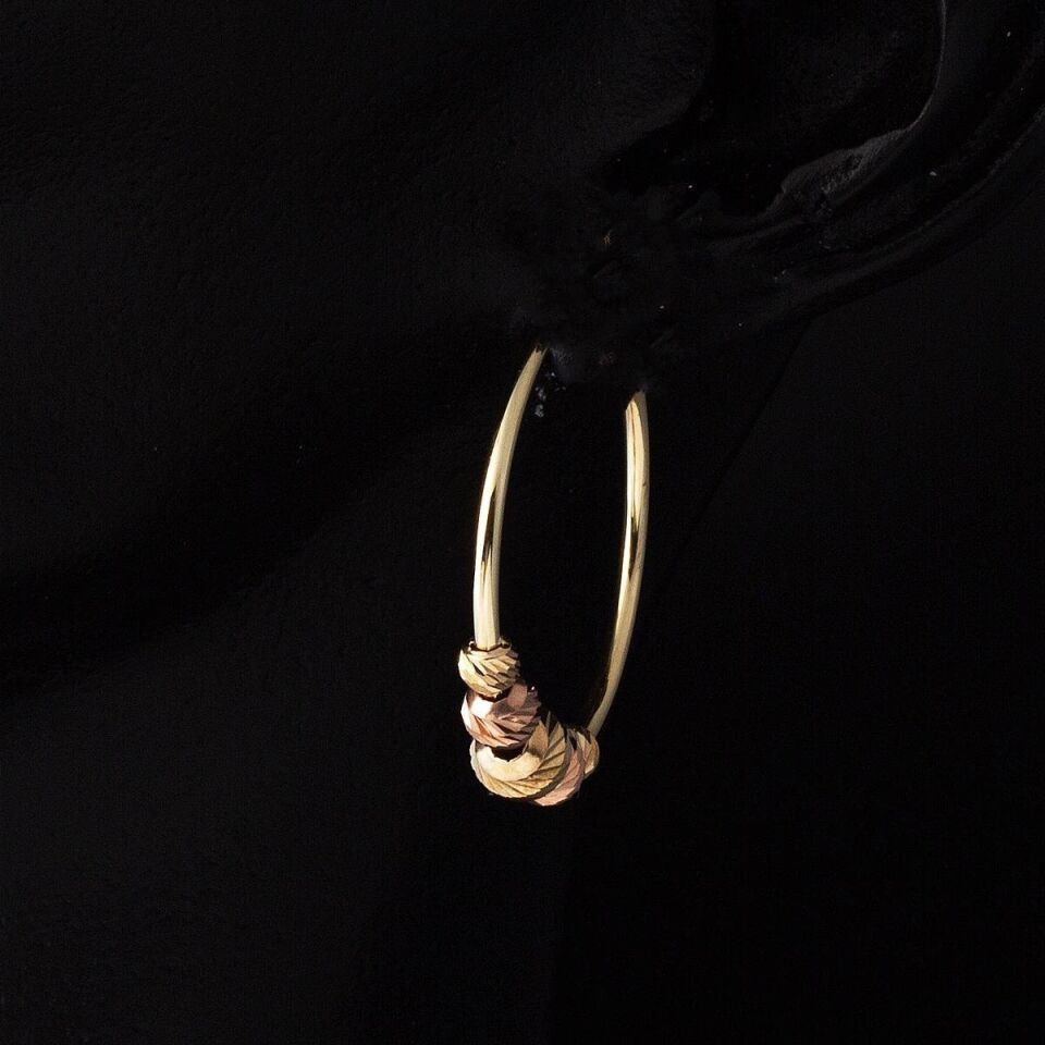 Top Altın Halka 14 Ayar Küpe