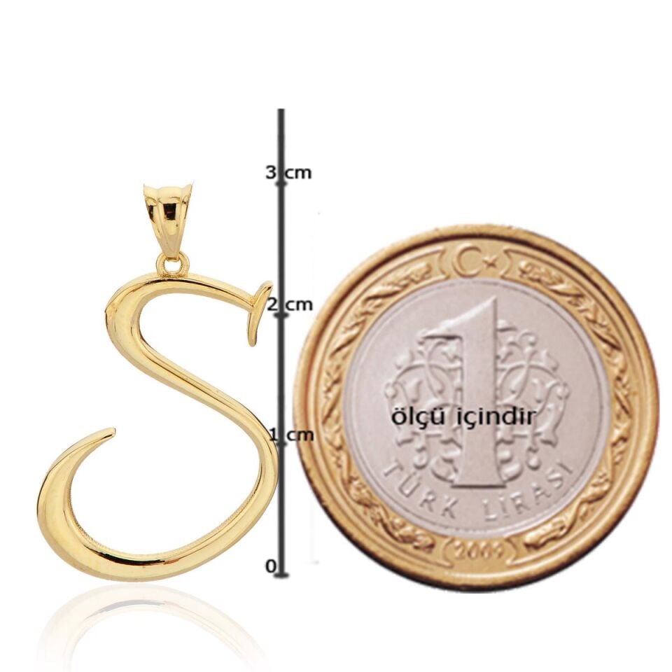 S Harfi 14 Ayar Altın Kolye
