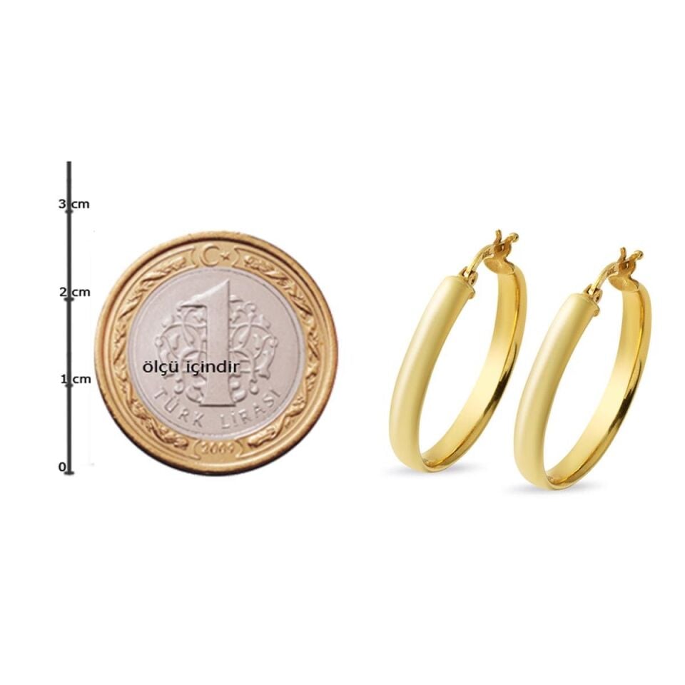 Klasik 14 Ayar Altın Halka Küpe