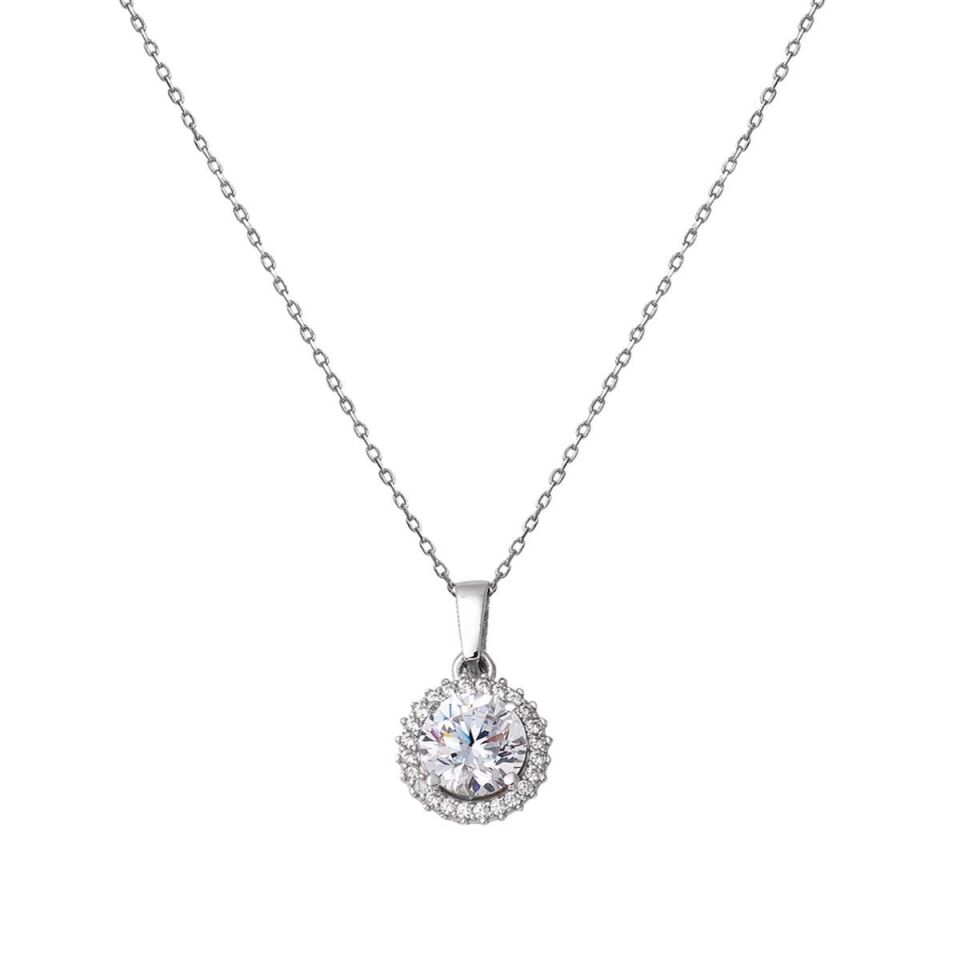 Tektaş 14 Ayar Beyaz Altın Kolye