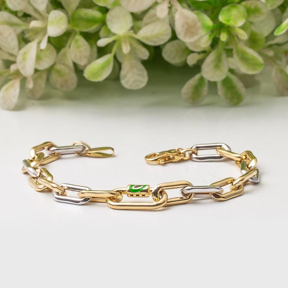 14 Ayar Altın Gözlü Zincir Bileklik