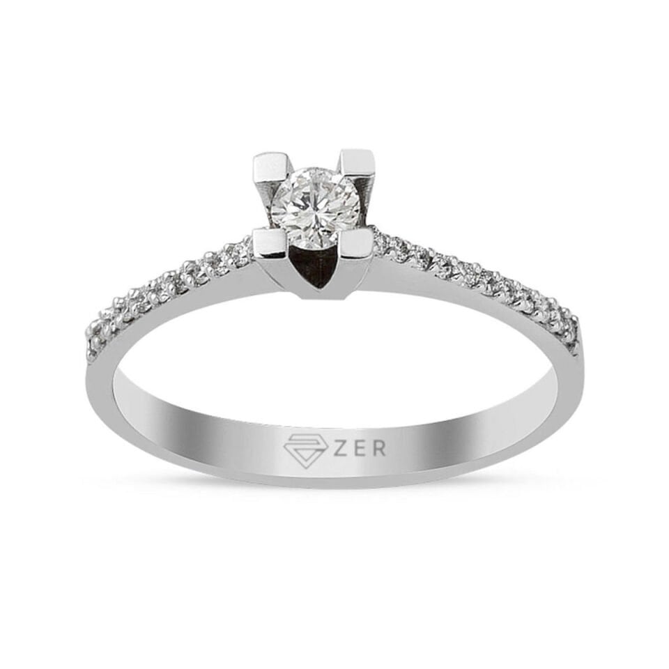 0,24 ct. Klasik Tektaş 18 Ayar Pırlanta Yüzük