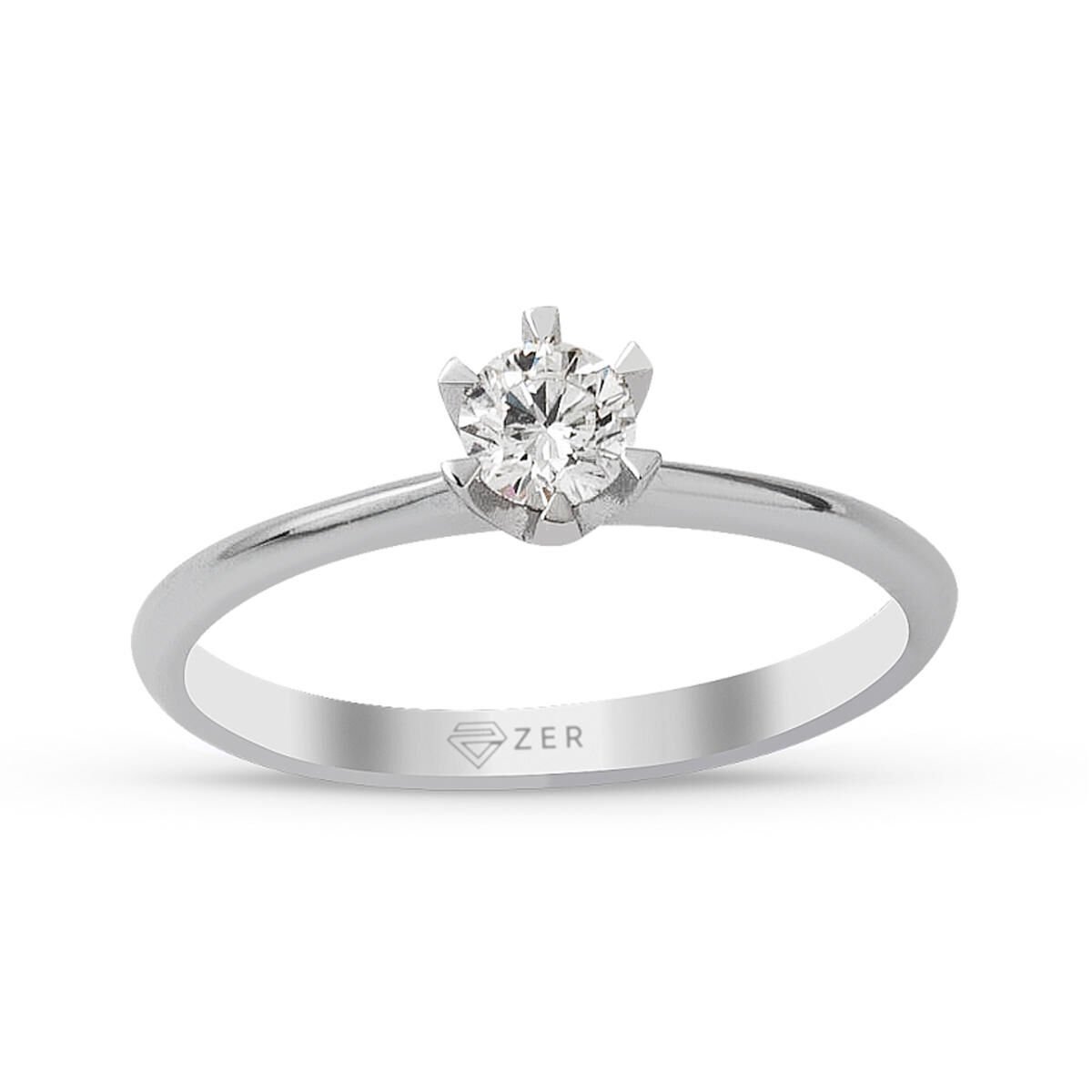 0,25 ct. Altı Tırnak Pırlanta Tektaş Yüzük