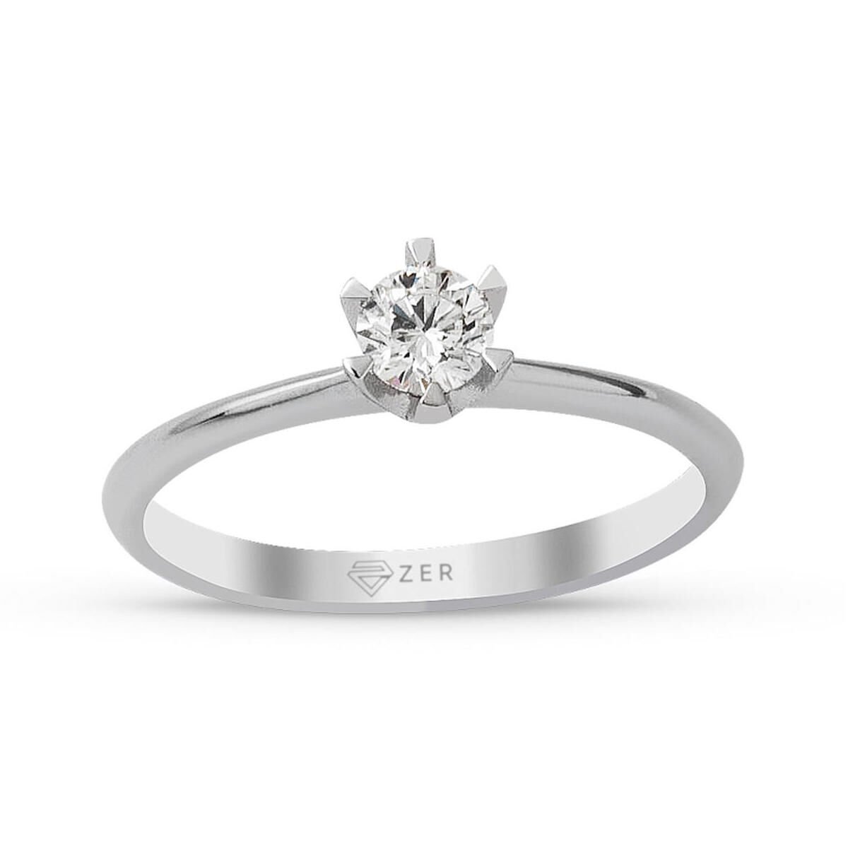 0,23 ct. Altı Tırnak Tektaş Pırlanta Yüzük