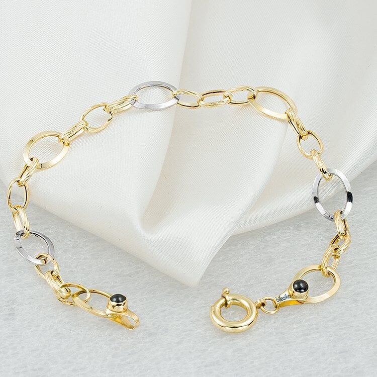 Halkalı 14 Ayar Altın Bileklik