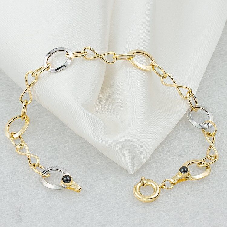 Sonsuzluklu 14 Ayar Altın Halkalı Bileklik