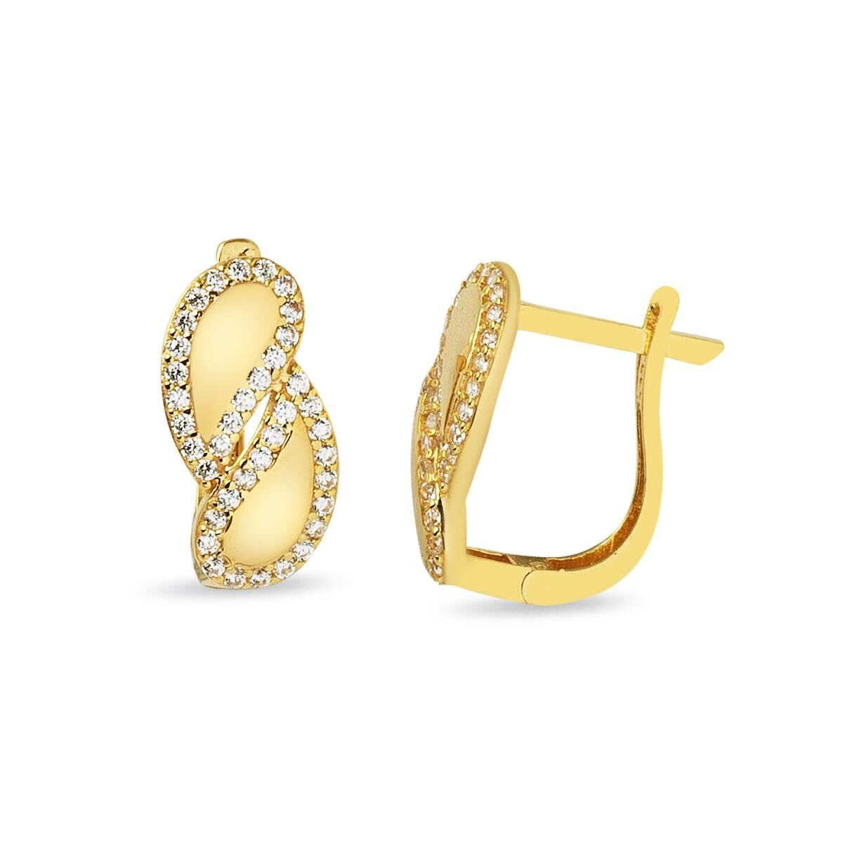 Damlalar 8 Ayar Altın Küpe