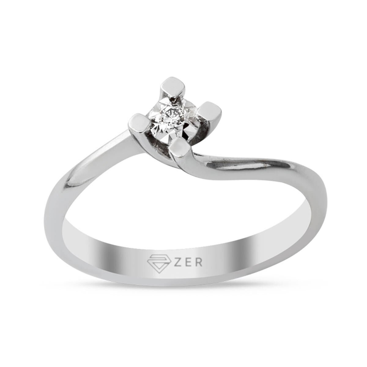 0,04 ct. Mevlana Efekt Pırlanta Tektaş Yüzük