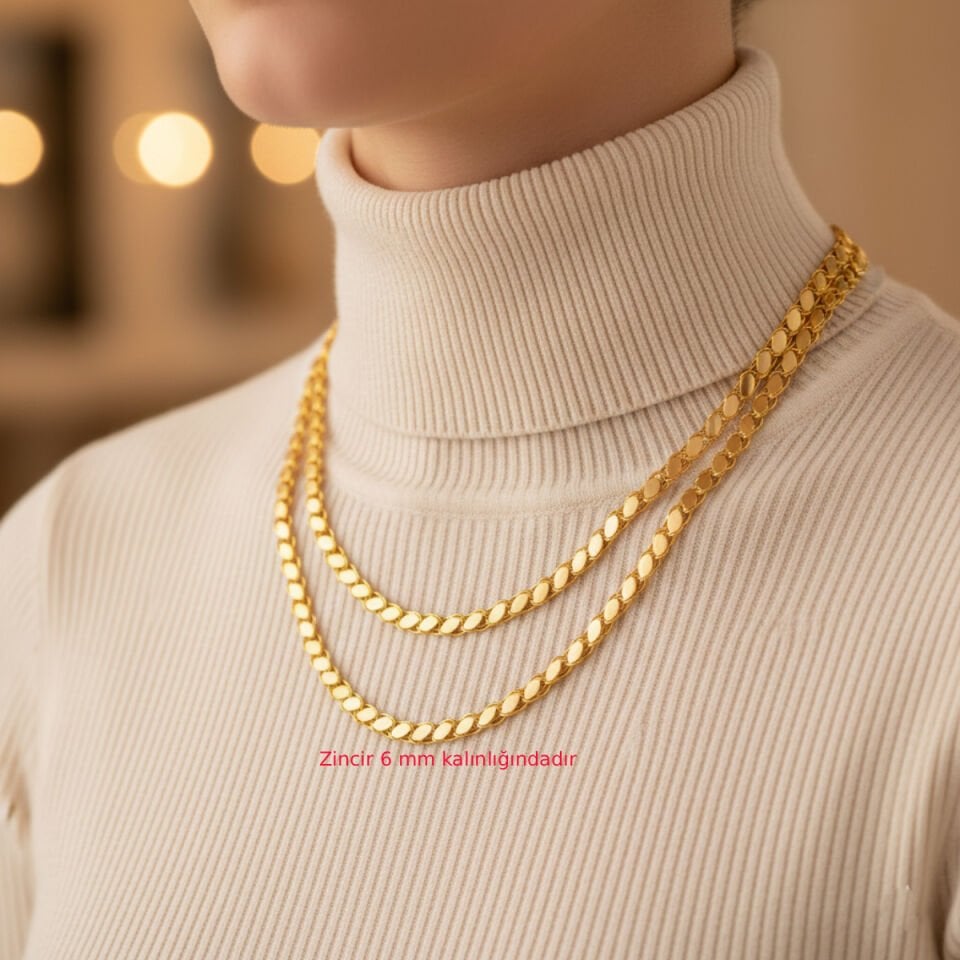 1,5 Metrelik 22 Ayar Altın Zincir