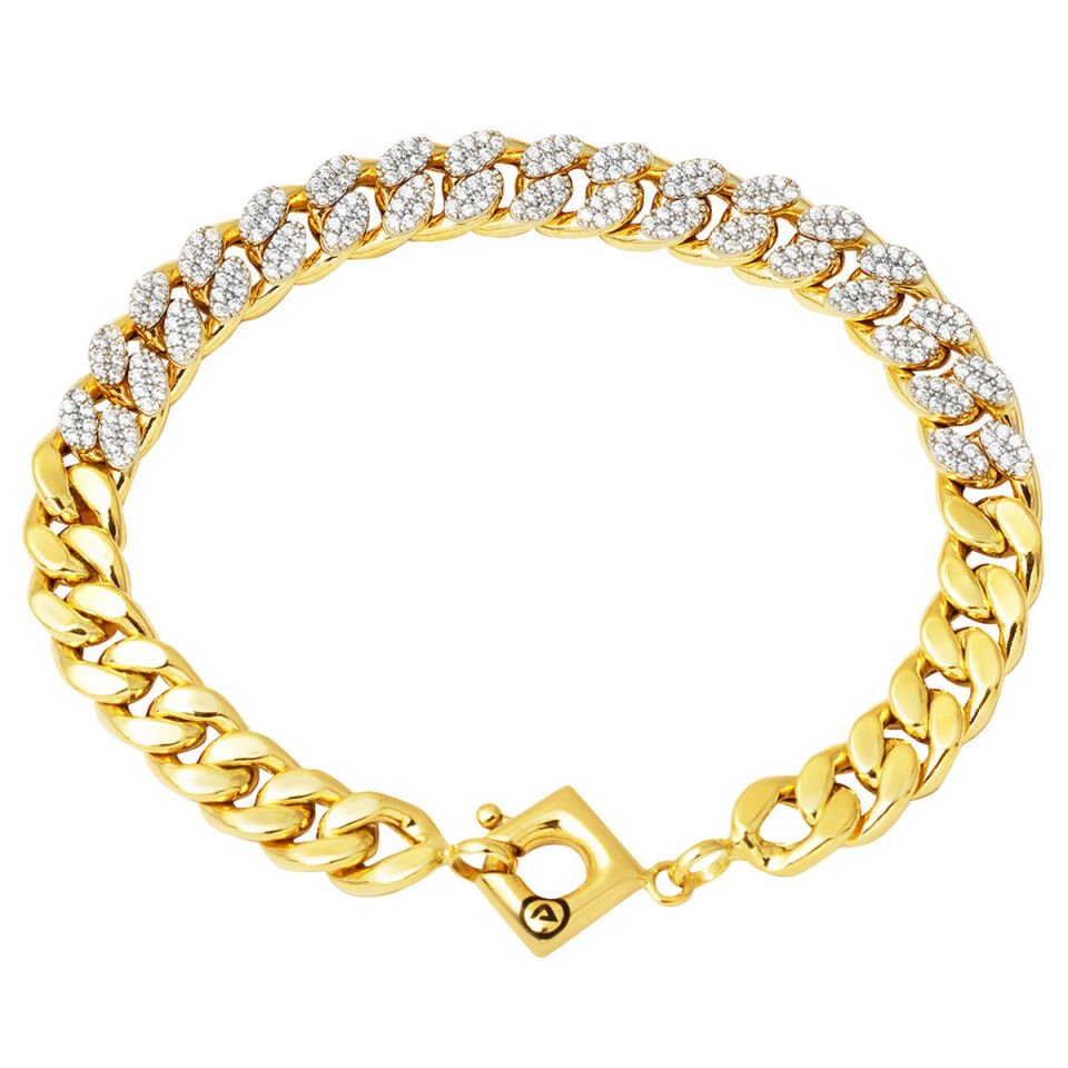 Tela Kare Kilitli Gurmet 14 Ayar Bileklik