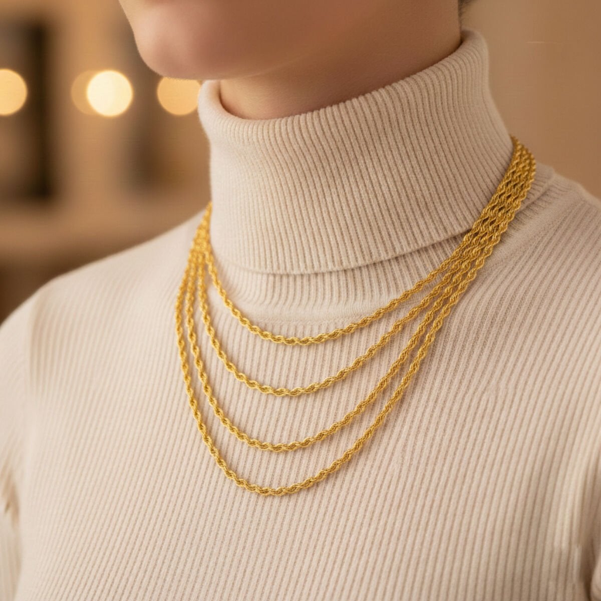 2 Metrelik 22 Ayar Altın Burgulu Zincir