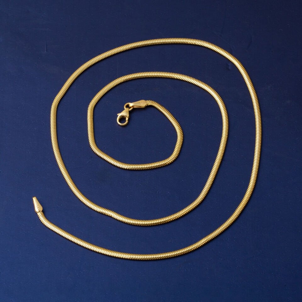 14 Ayar Balık Sırtı Altın Zincir Kolye 40 cm