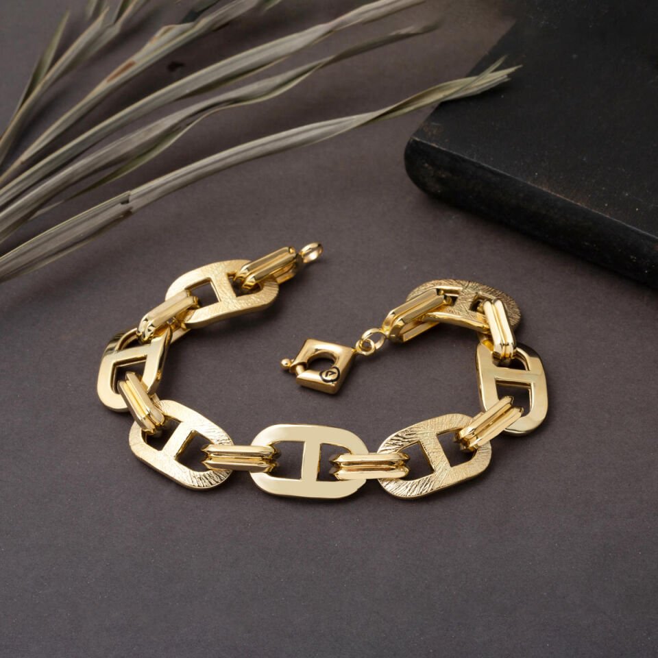 Temu Kalemli Zincir Bileklik 14 Ayar Altın