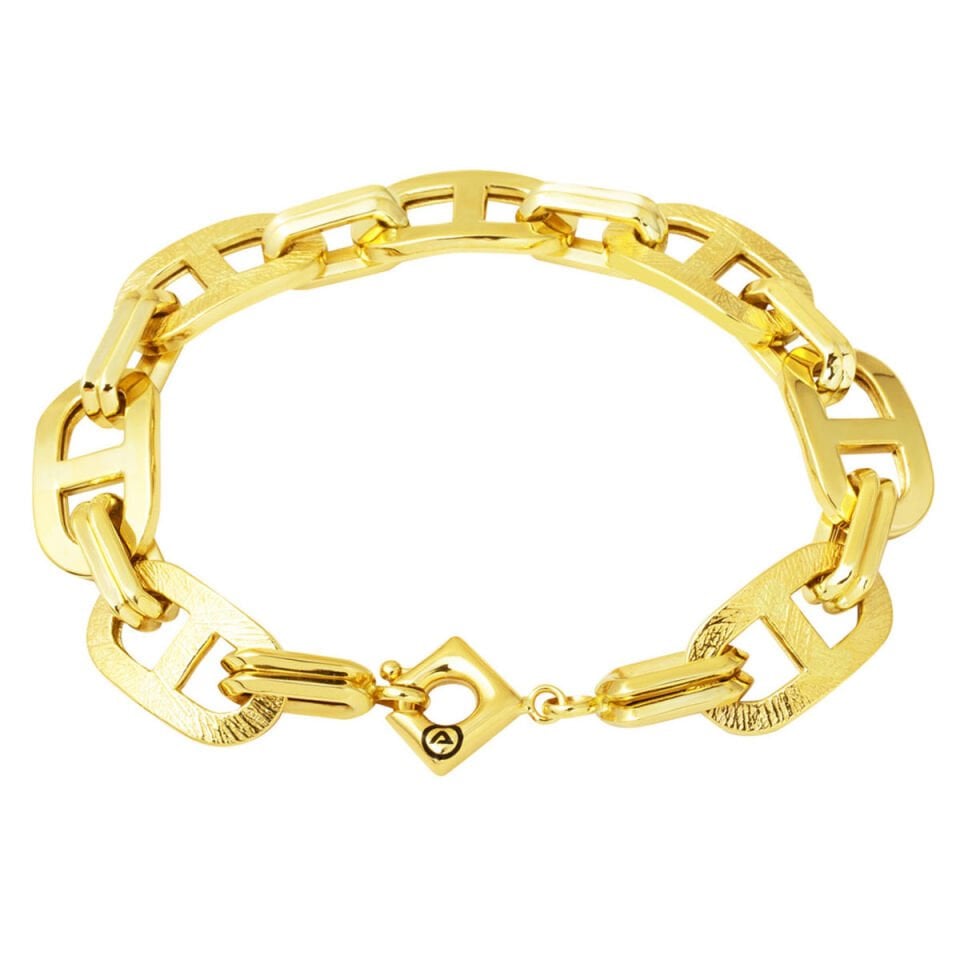 Temu Kalemli Zincir Bileklik 14 Ayar Altın