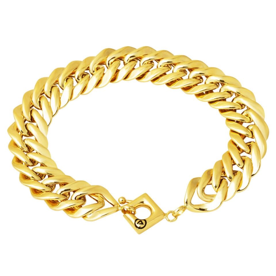 Süzme Halkalı Tasarım Bileklik 14 Ayar Altın