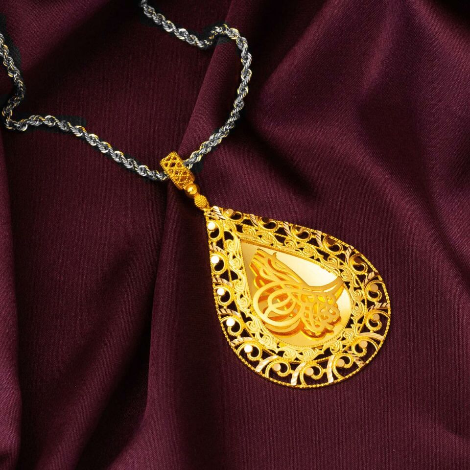 22 Ayar Tuğralı Altın Kolye Ucu