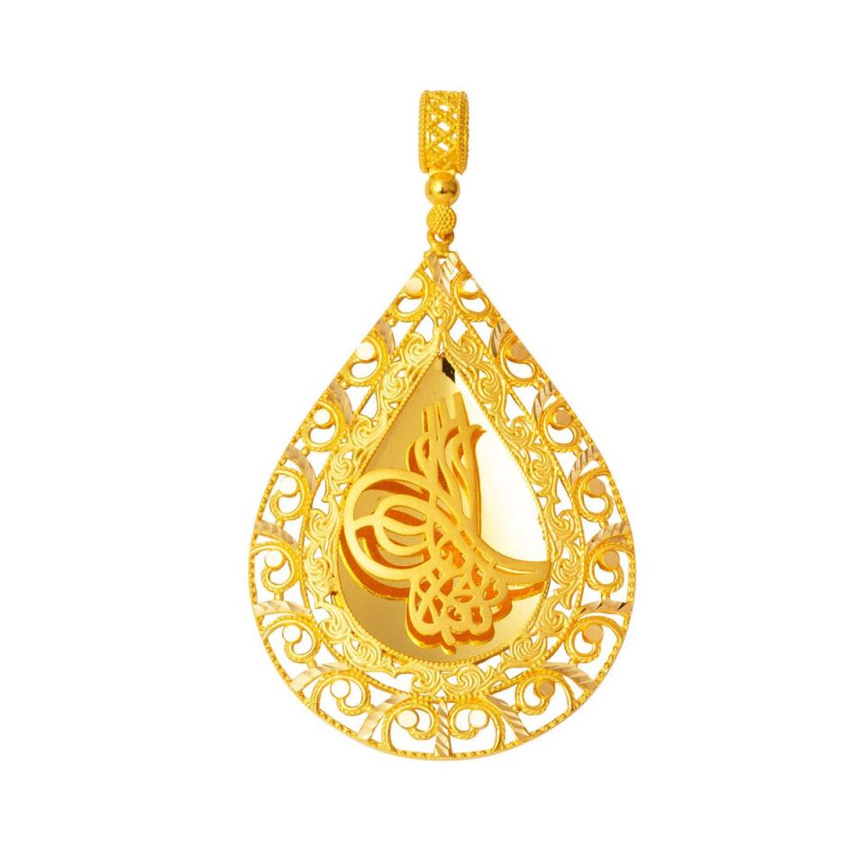 22 Ayar Tuğralı Altın Kolye Ucu