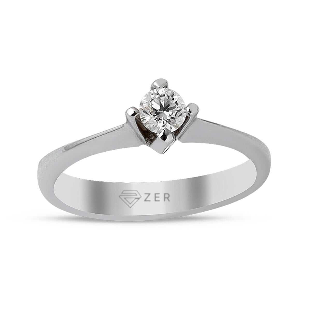 0,09 ct. Çapraz Montür Tektaş Pırlanta Yüzük