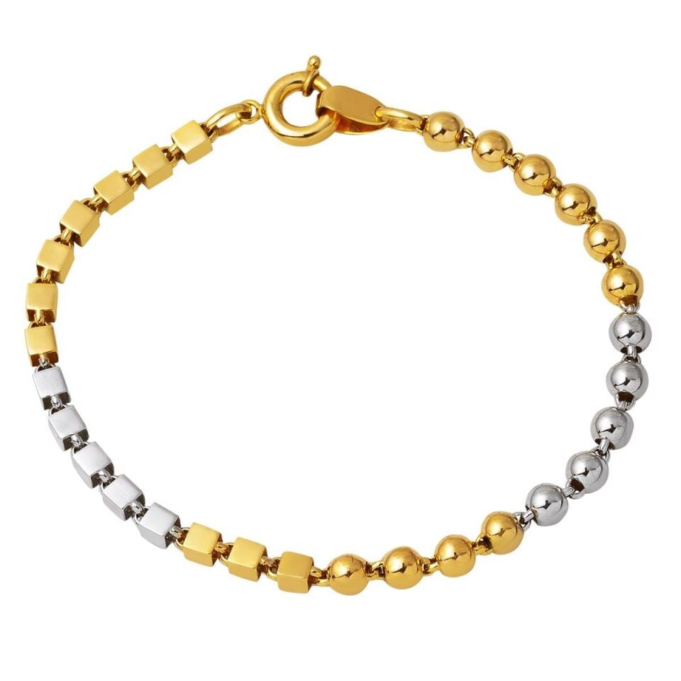 İki Renkli Çağla Altın Bileklik