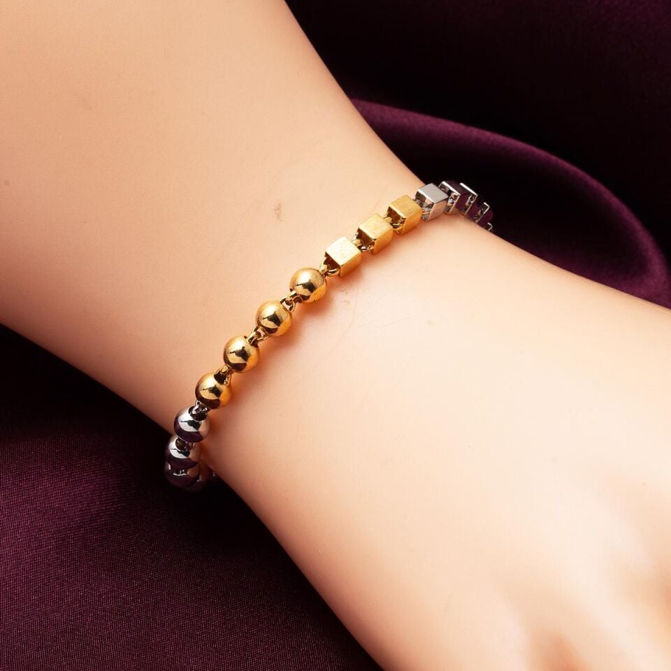 İki Renkli Çağla Altın Bileklik