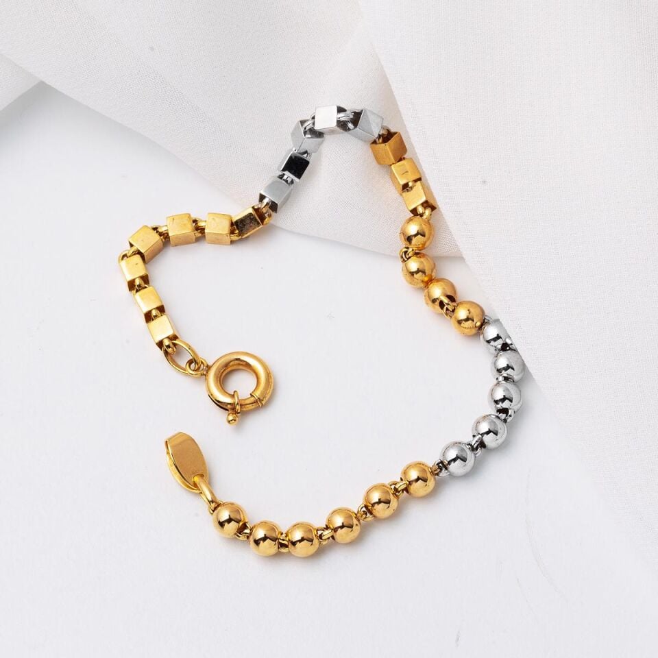 İki Renkli Çağla Altın Bileklik