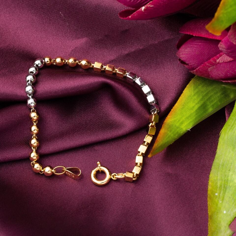 İki Renkli Çağla Altın Bileklik