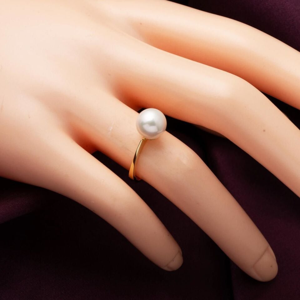 Pearly 14 Ayar Altın İncili Yüzük