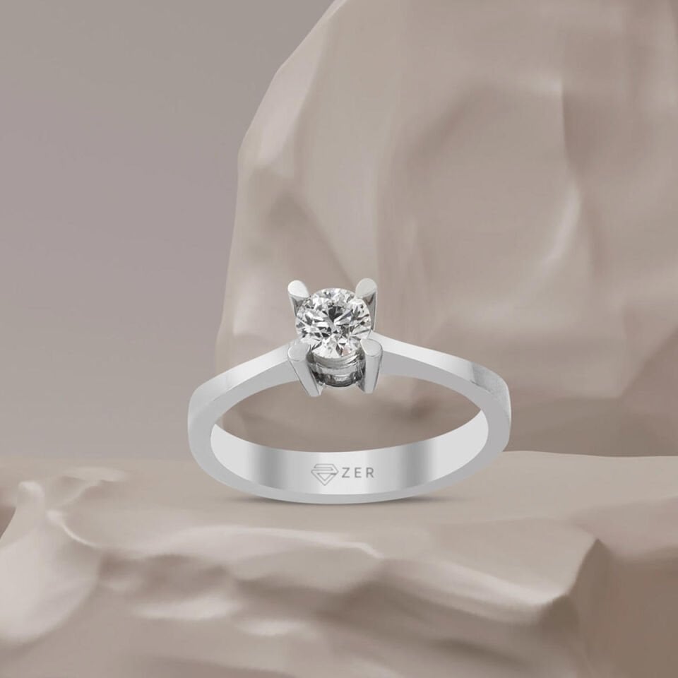 0,39 ct. Katlı Model Tektaş Pırlanta Yüzük