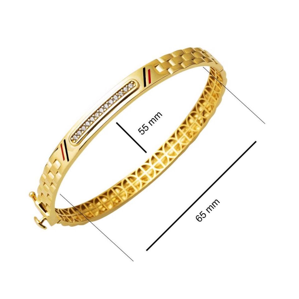 Rolex Kordon Tarzı Kelepçe Altın Bilezik