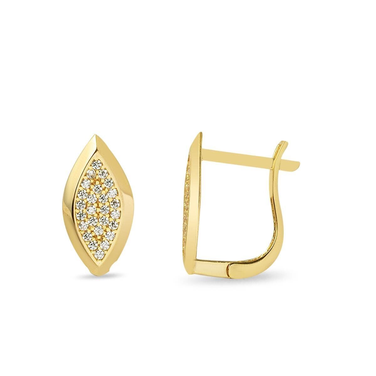 Markiz Göz Altın Küpe