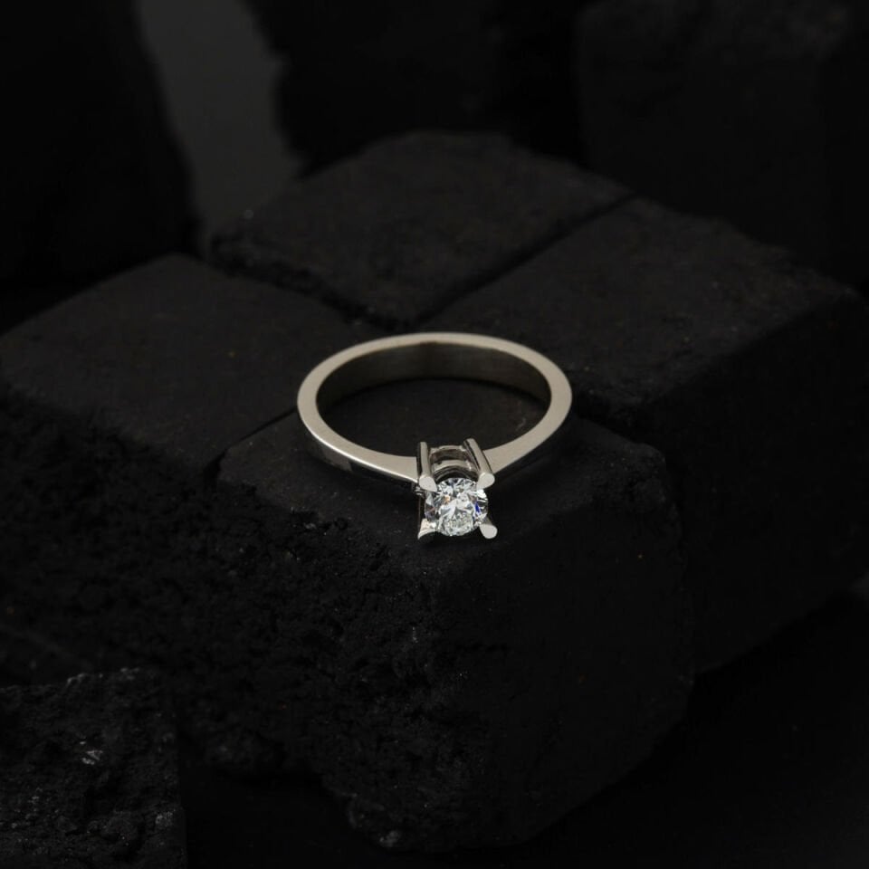 0,10 ct. Katlı Model Tektaş Pırlanta Yüzük