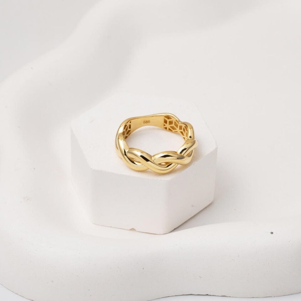 Sarmaşık Taşsız 14 Ayar Altın Yüzük