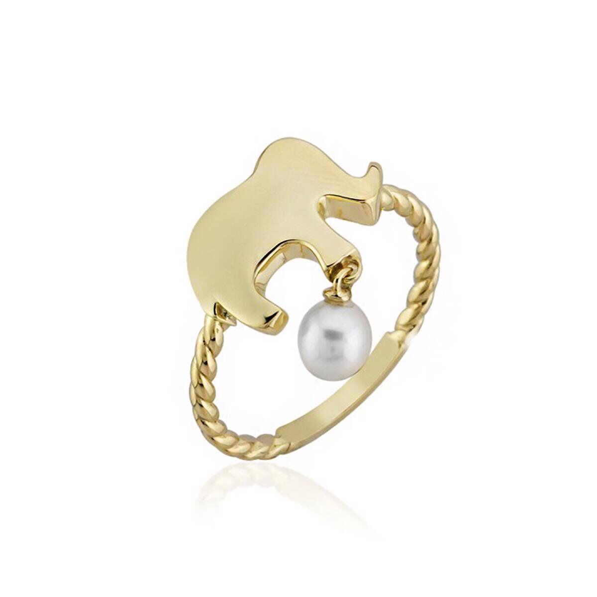 Elephant İncili Altın Yüzük