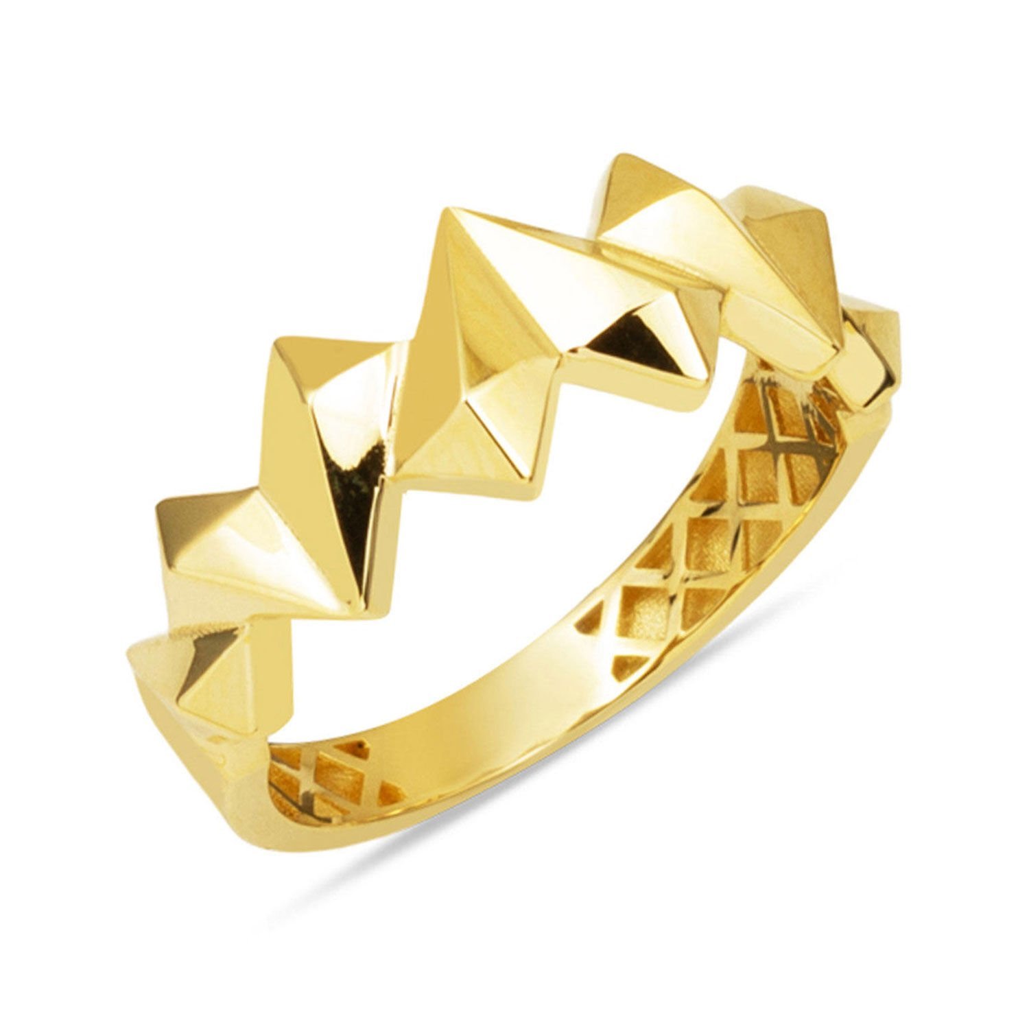 Prizma Kalp Tasarım 14 Ayar Altın Yüzük