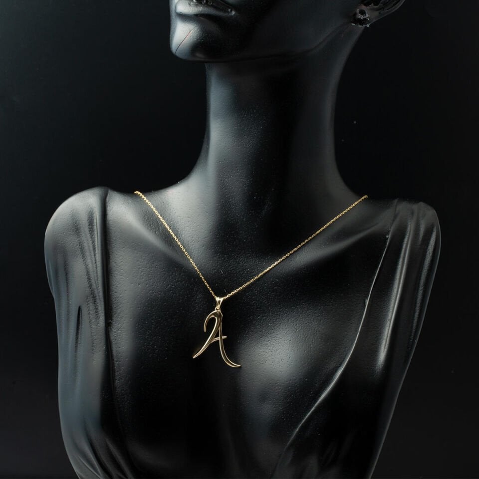 A Harfi 14 Ayar Altın Kolye