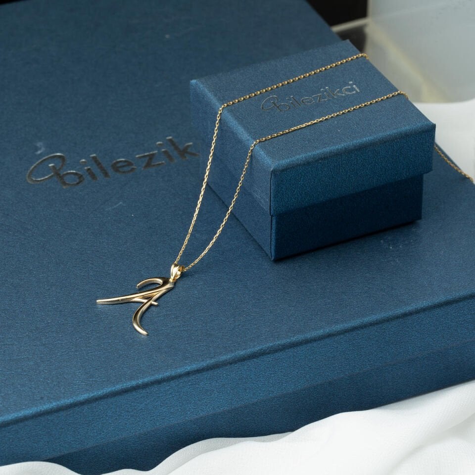 A Harfi 14 Ayar Altın Kolye