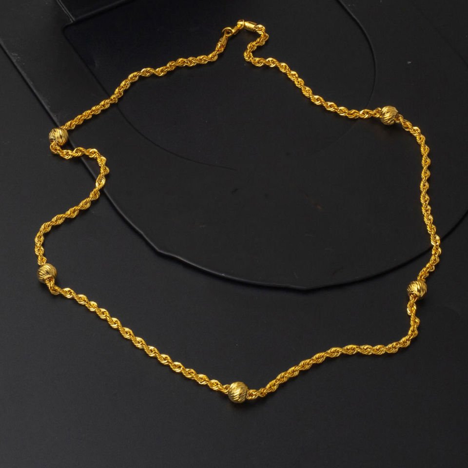 Dorika Toplu Burma Altın Zincir 14 Ayar 45cm.