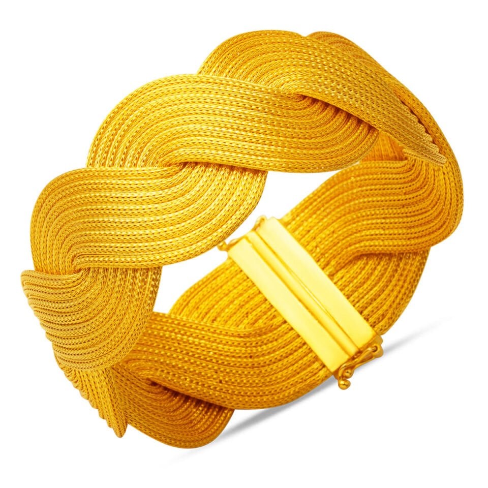 16 Sıra Kalze Örgülü 14 Ayar Altın Bileklik