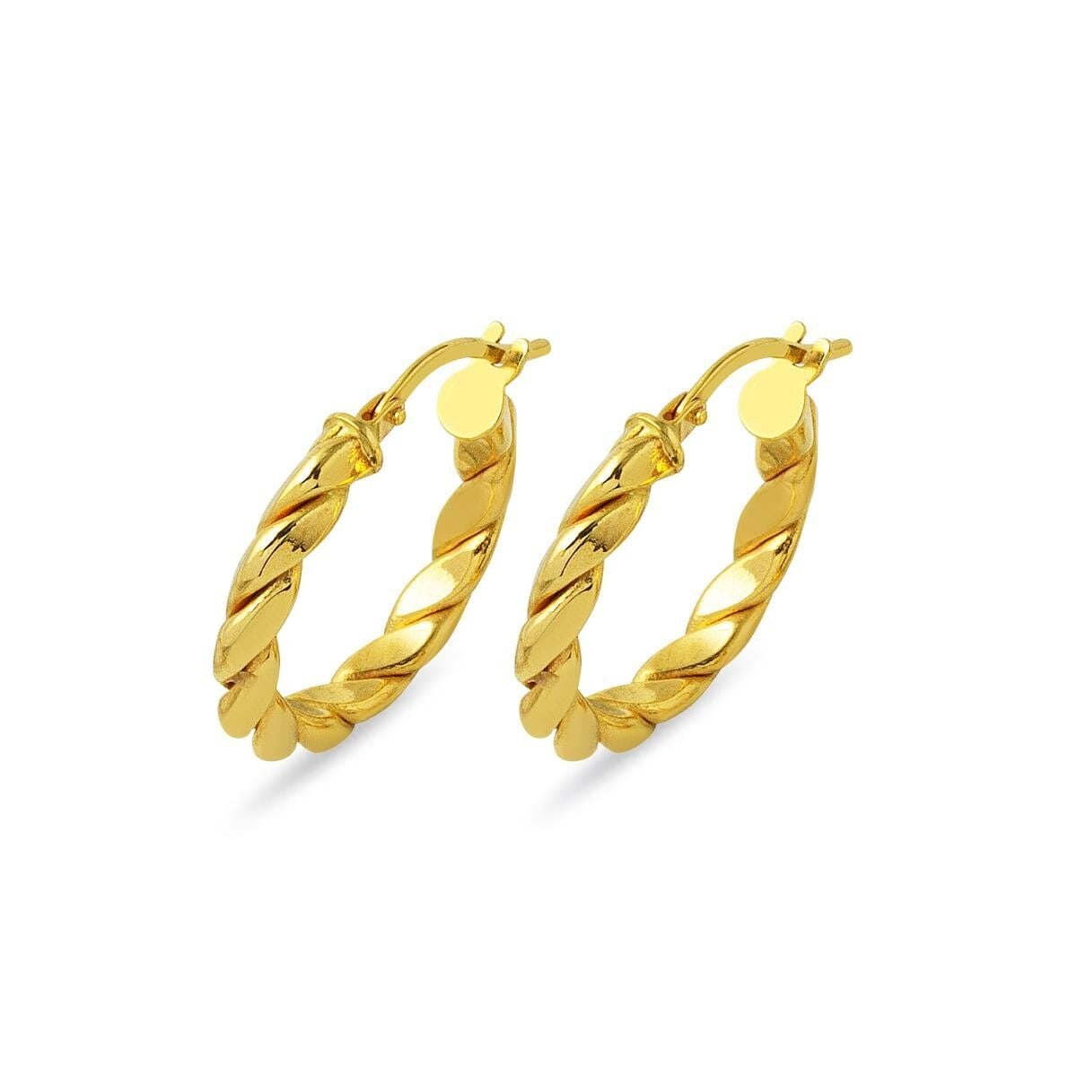 İkili Burma 14 Ayar Altın Küpe