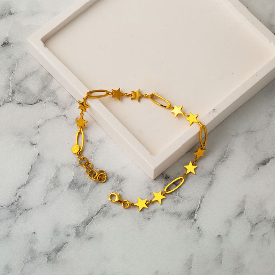 22 Ayar Pandora Yıldızlı Altın Bileklik