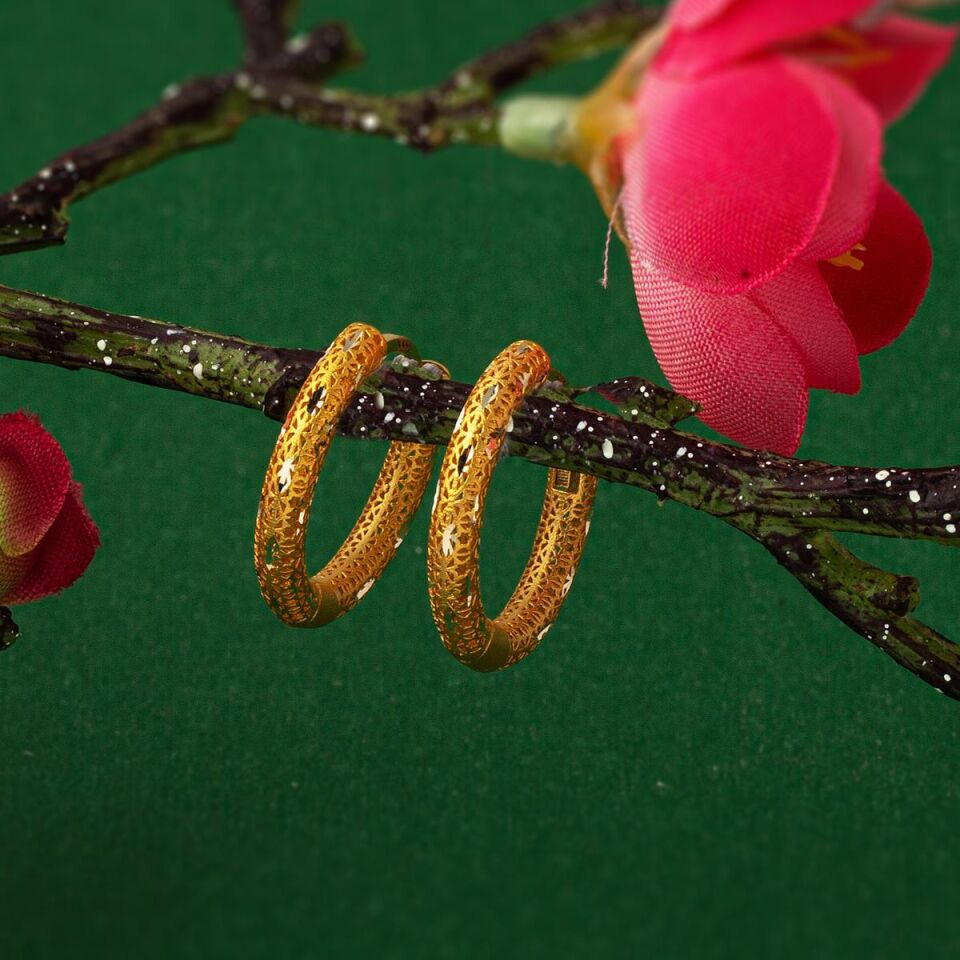 Yıldız Telkari Halka Altın Küpe