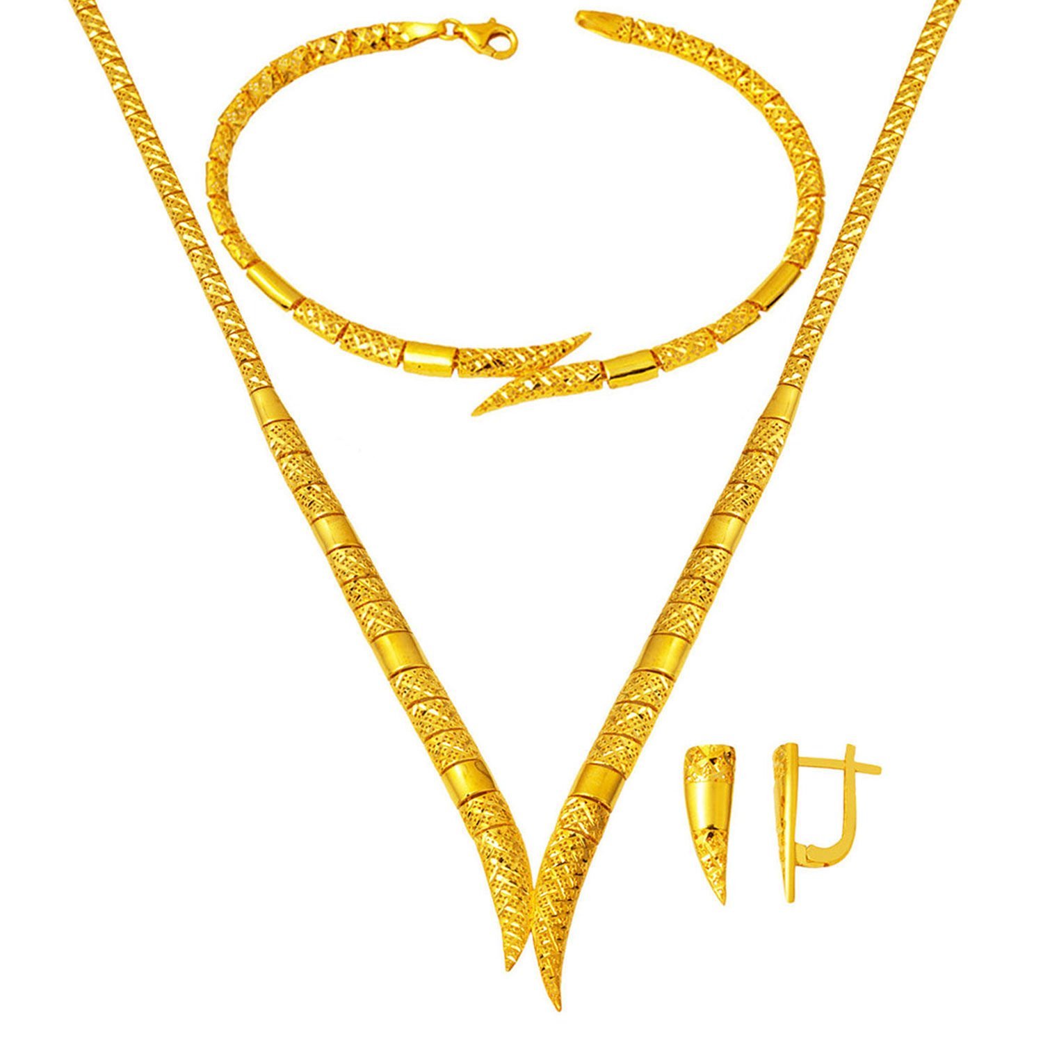 Sarkıt Tasarım Altın Taşsız Takı Seti