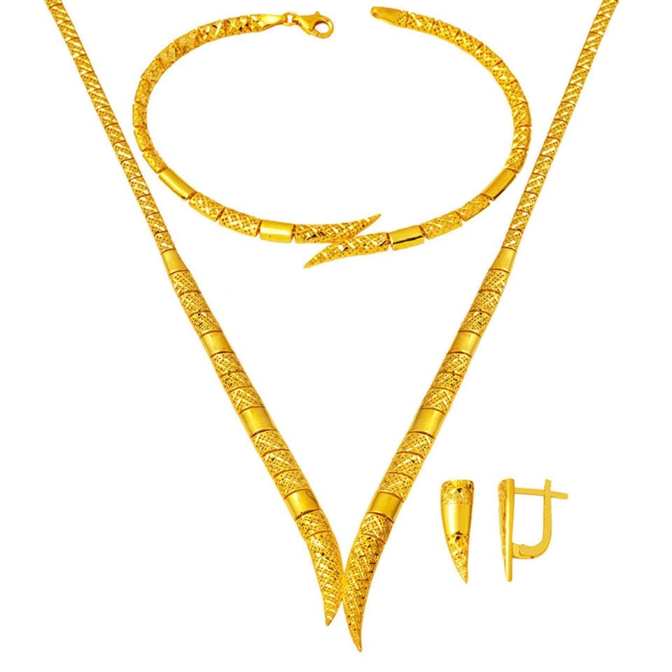 Sarkıt Tasarım Altın Taşsız Takı Seti