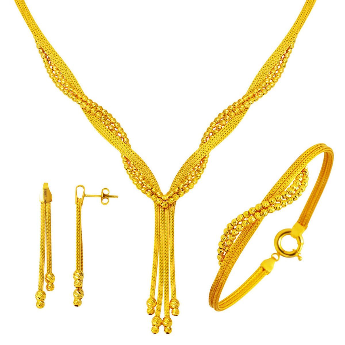 Sarmaşık Örgü Altın Takı Seti