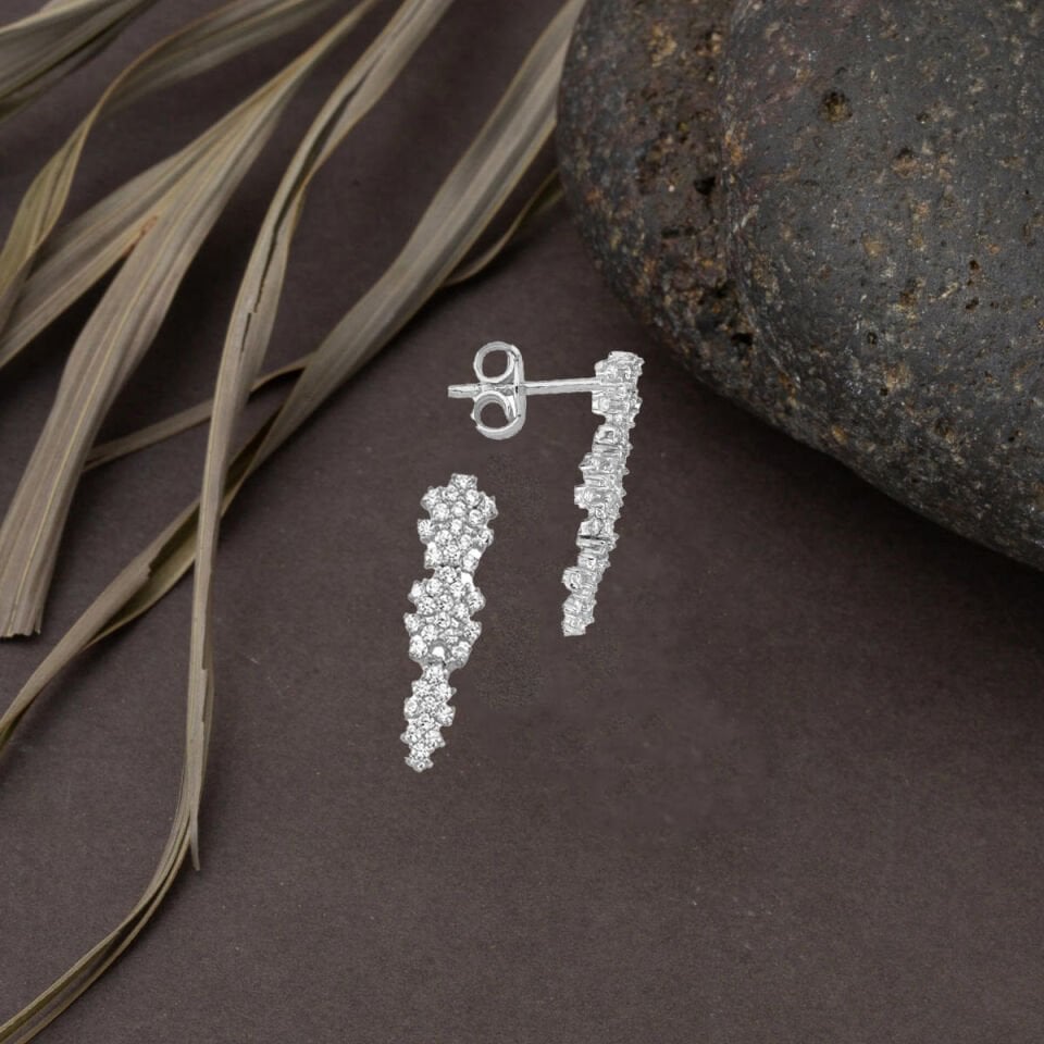 Favori Sallantılı Beyaz Altın 14 Ayar Küpe