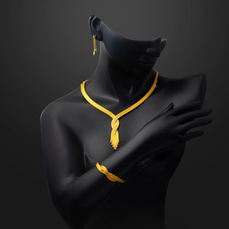 Dorikalı Kalze Altın Düğün Seti