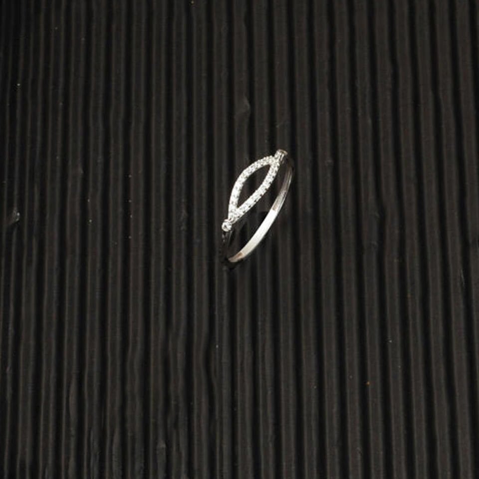 Minimal Tasarım Beyaz Altın Spor Yüzük