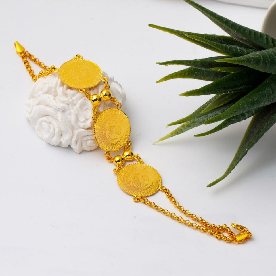 3 Çeyrek Altınlı 22 Ayar Bayan Bileklik